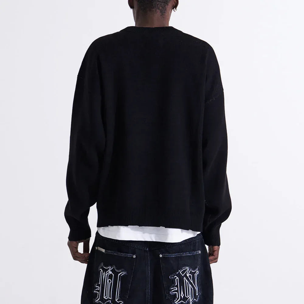 Distressed Logo Knit - UNKNOWN LONDON - VENTURER