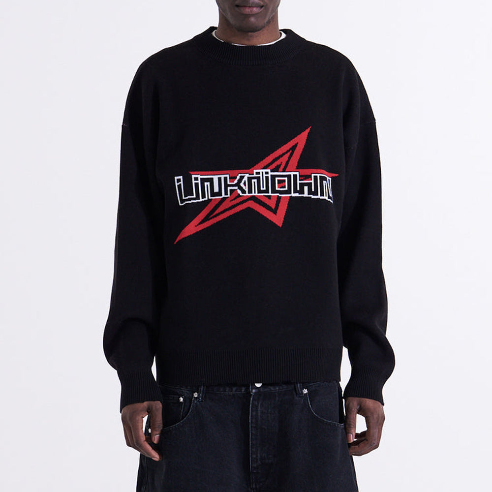 Distressed Logo Knit
