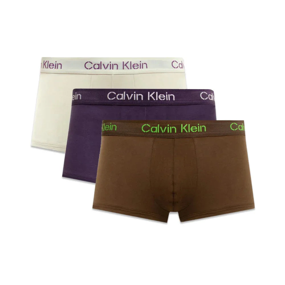 Khaki Cotton Low Rise Trunk 3PK - CALVIN KLEIN - VENTURER