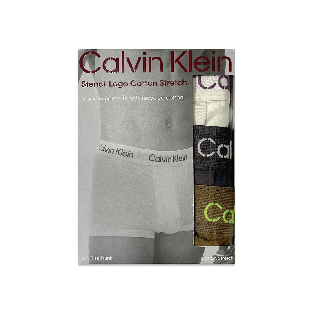 Khaki Cotton Low Rise Trunk 3PK - CALVIN KLEIN - VENTURER