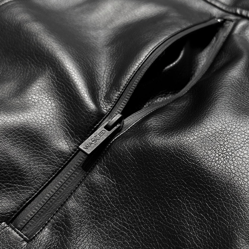 Nation Faux Leather Windbreaker