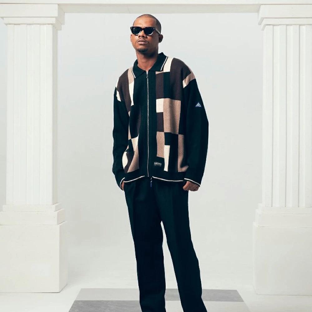 Bricks Zip Up Polo Sweater