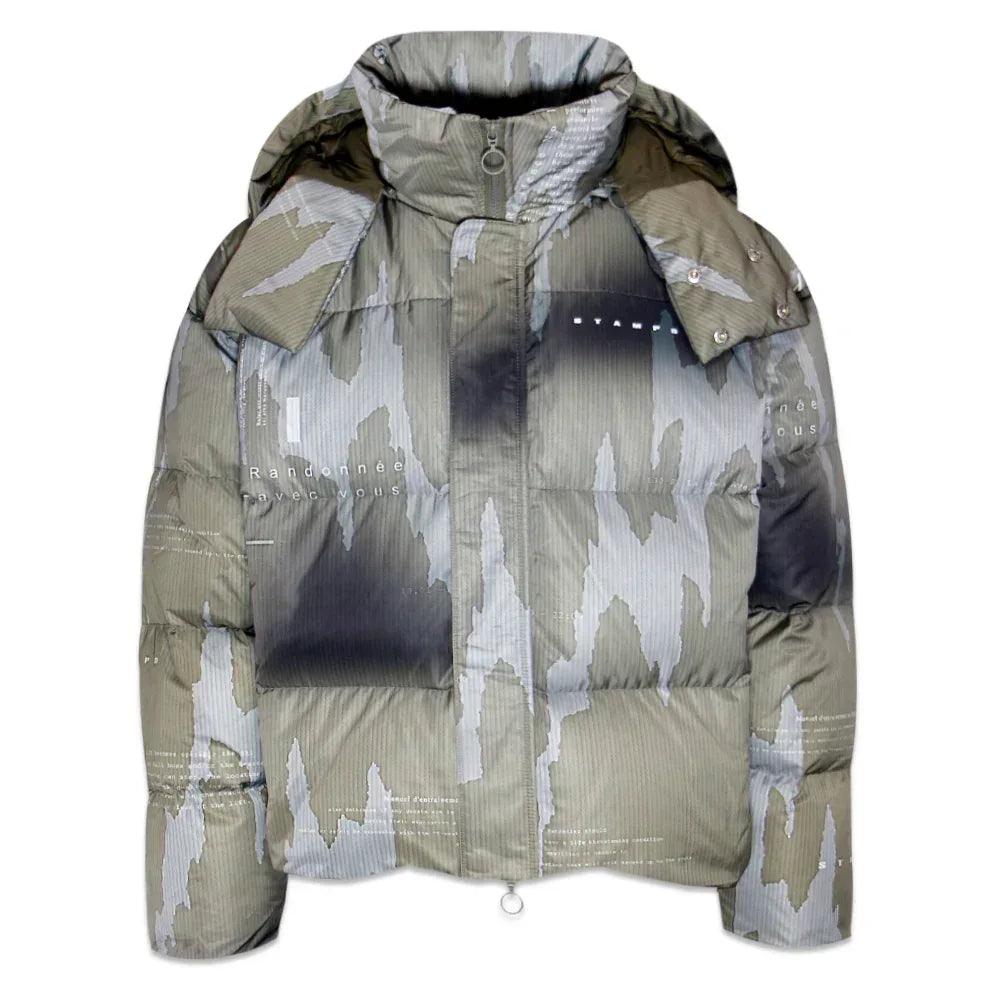 Ikat Camo Cropped Puffer Jacket - STAMPD - VENTURER