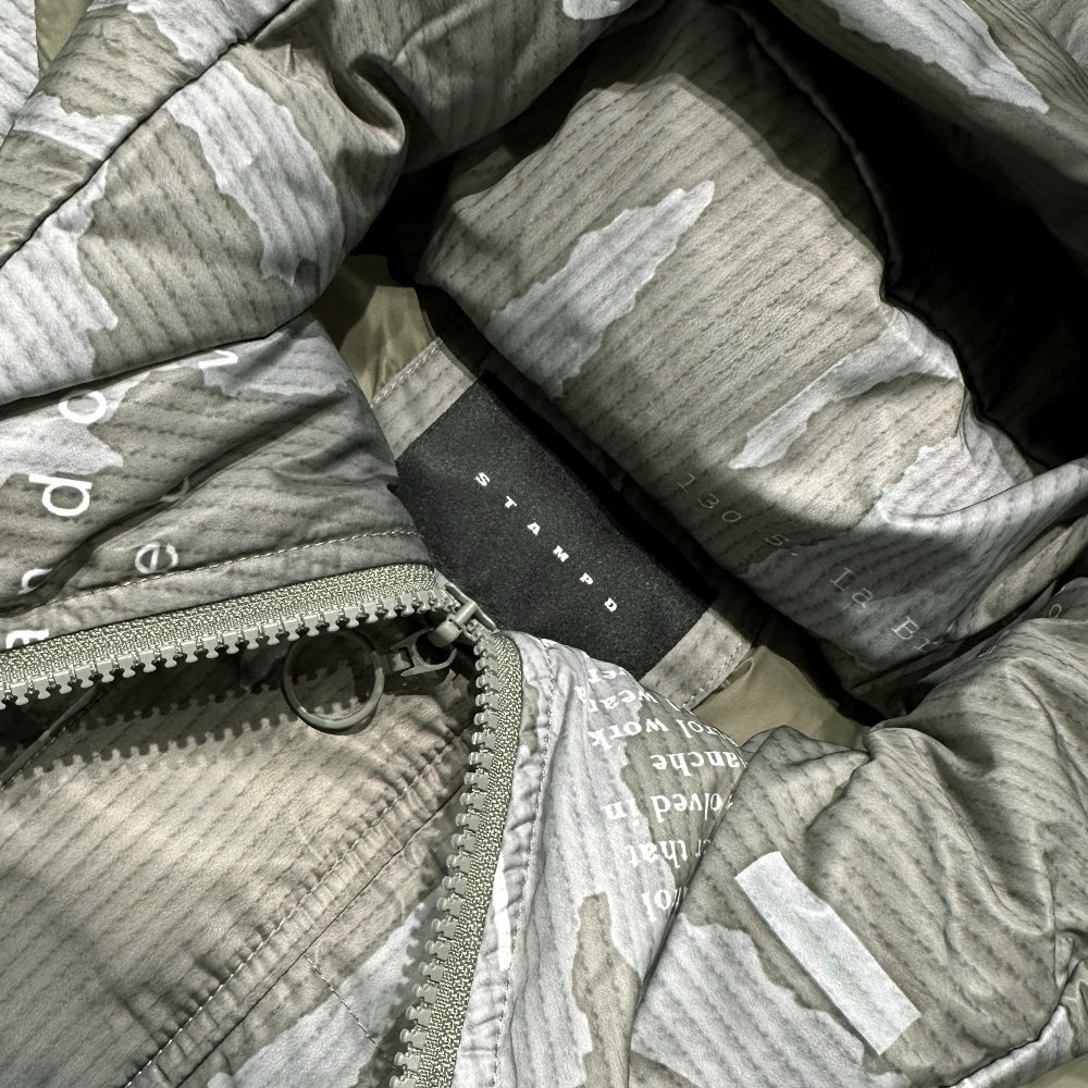 Ikat Camo Cropped Puffer Jacket