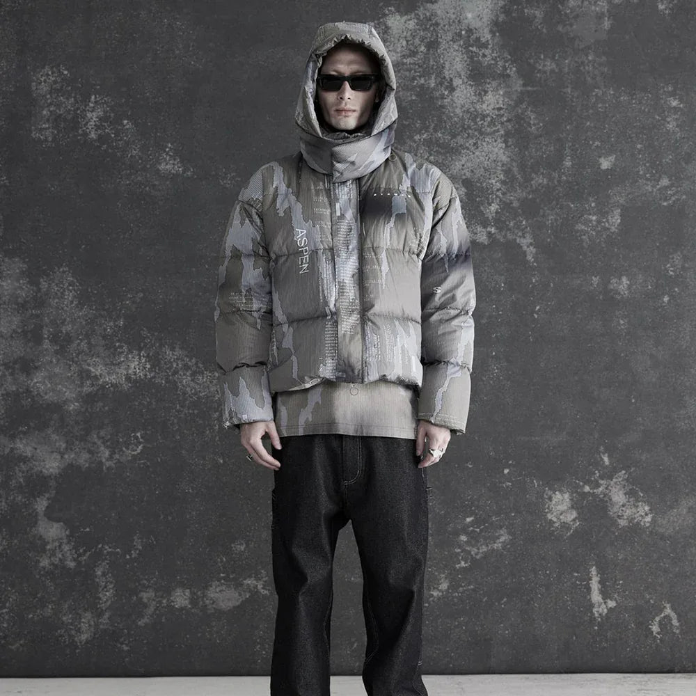 Ikat Camo Cropped Puffer Jacket - STAMPD - VENTURER