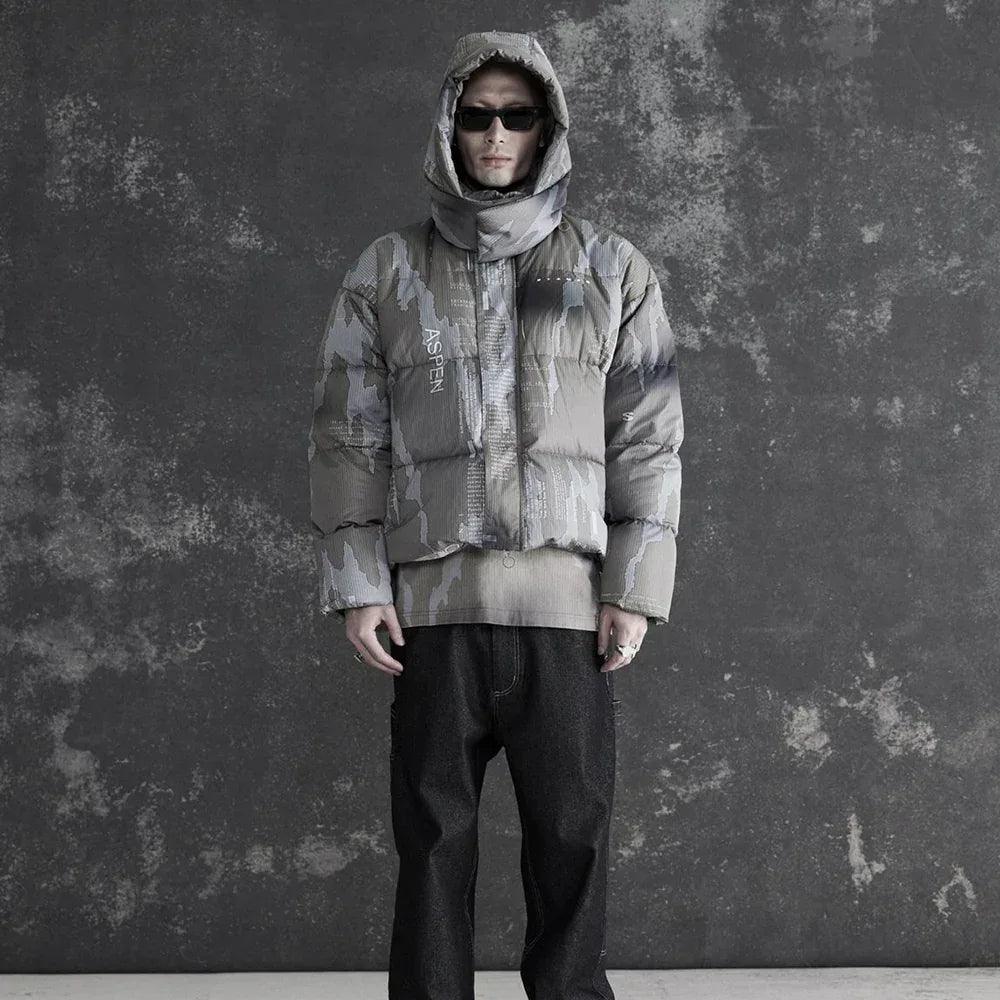 Ikat Camo Cropped Puffer Jacket - STAMPD - VENTURER