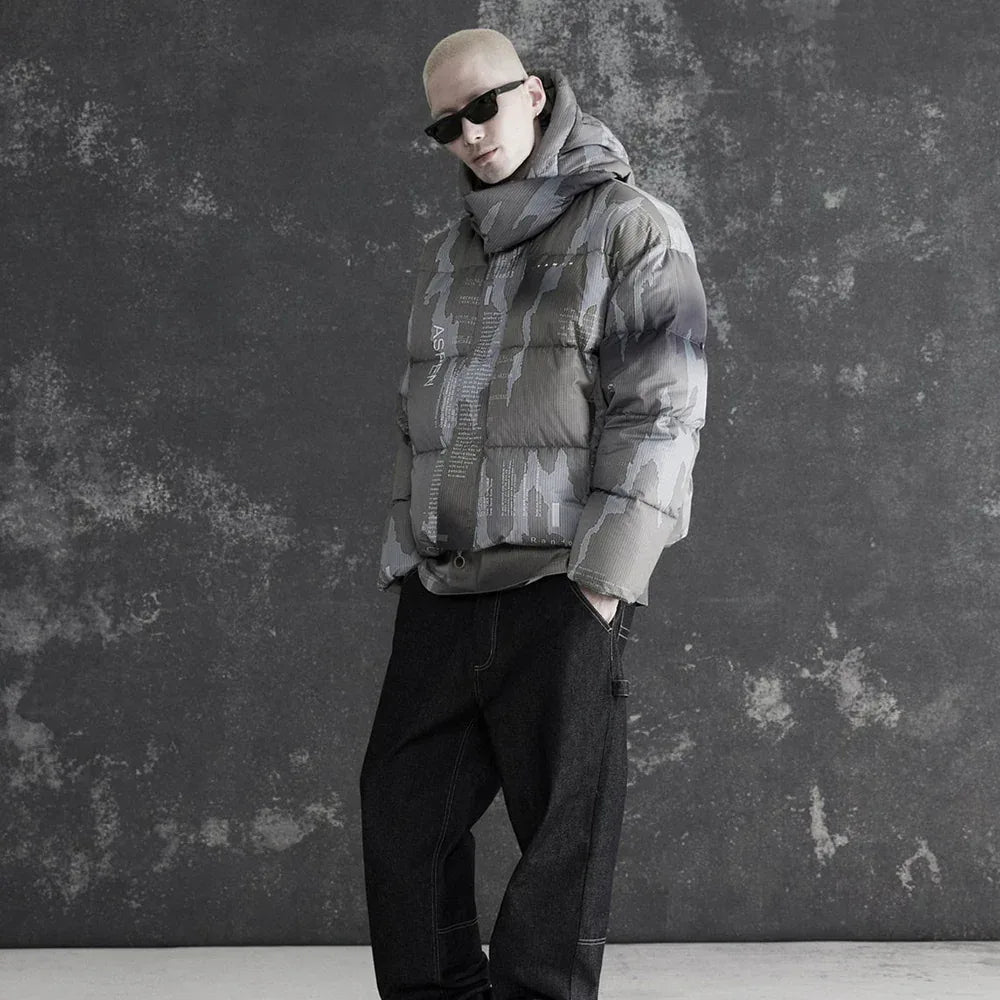 Ikat Camo Cropped Puffer Jacket - STAMPD - VENTURER