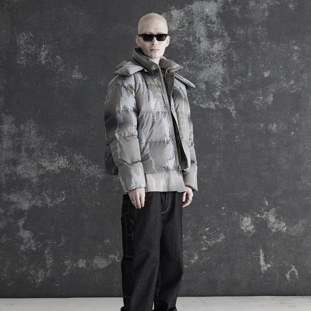 Ikat Camo Cropped Puffer Jacket - STAMPD - VENTURER