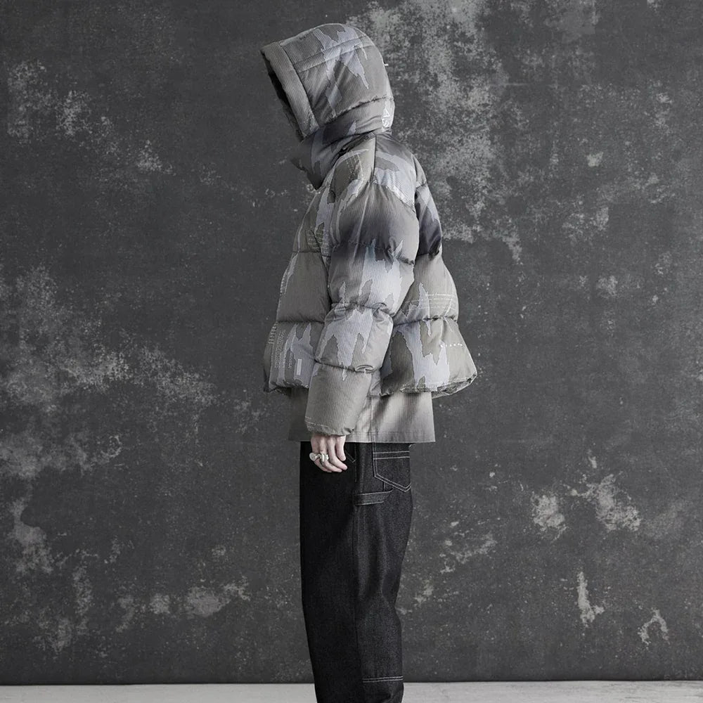 Ikat Camo Cropped Puffer Jacket - STAMPD - VENTURER