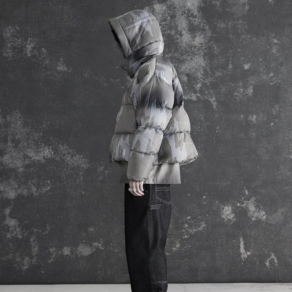 Ikat Camo Cropped Puffer Jacket - STAMPD - VENTURER