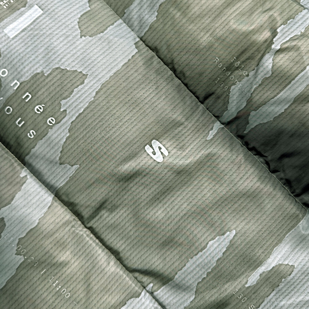 Ikat Camo Cropped Puffer Jacket