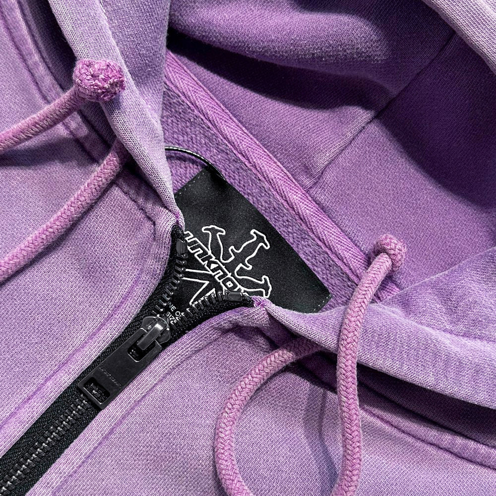 Cross Rhinestone Zip Up Hoodie