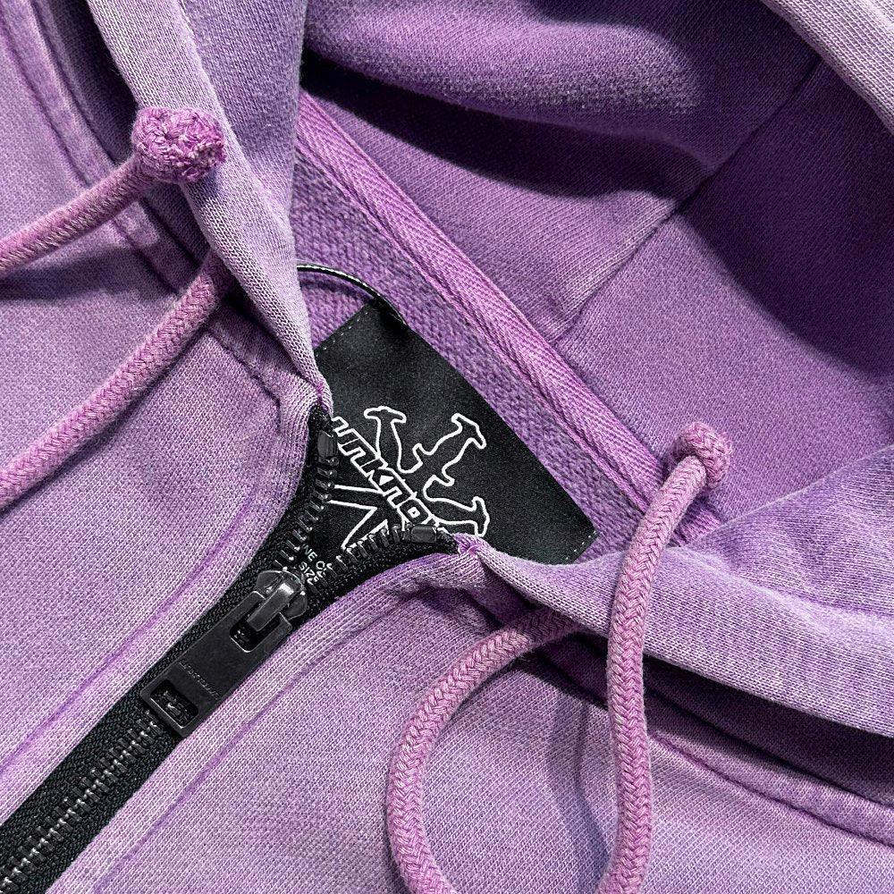 Cross Rhinestone Zip Up Hoodie - UNKNOWN LONDON - VENTURER