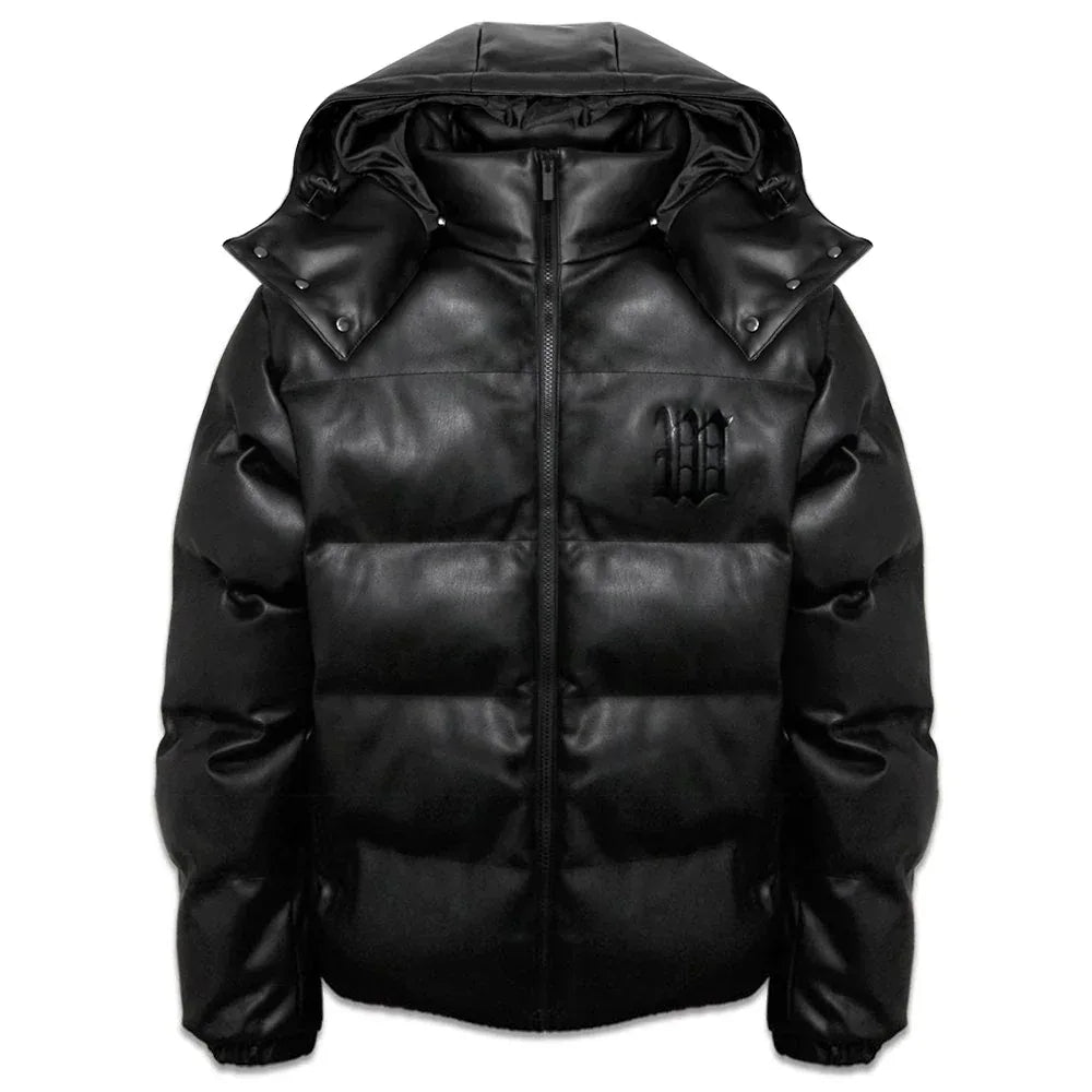 Faux Leather Hood Puffer Jacket - WASTED PARIS - VENTURER