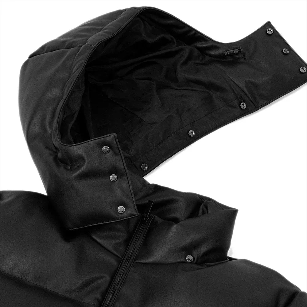 Faux Leather Hood Puffer Jacket - WASTED PARIS - VENTURER