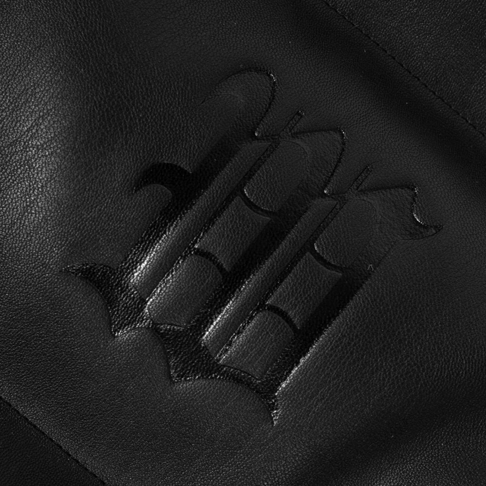 Faux Leather Hood Puffer Jacket