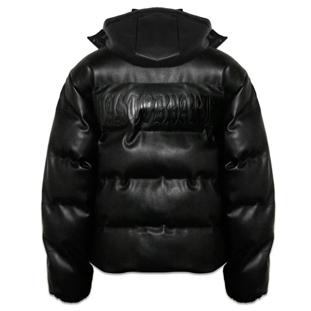 Faux Leather Hood Puffer Jacket - WASTED PARIS - VENTURER