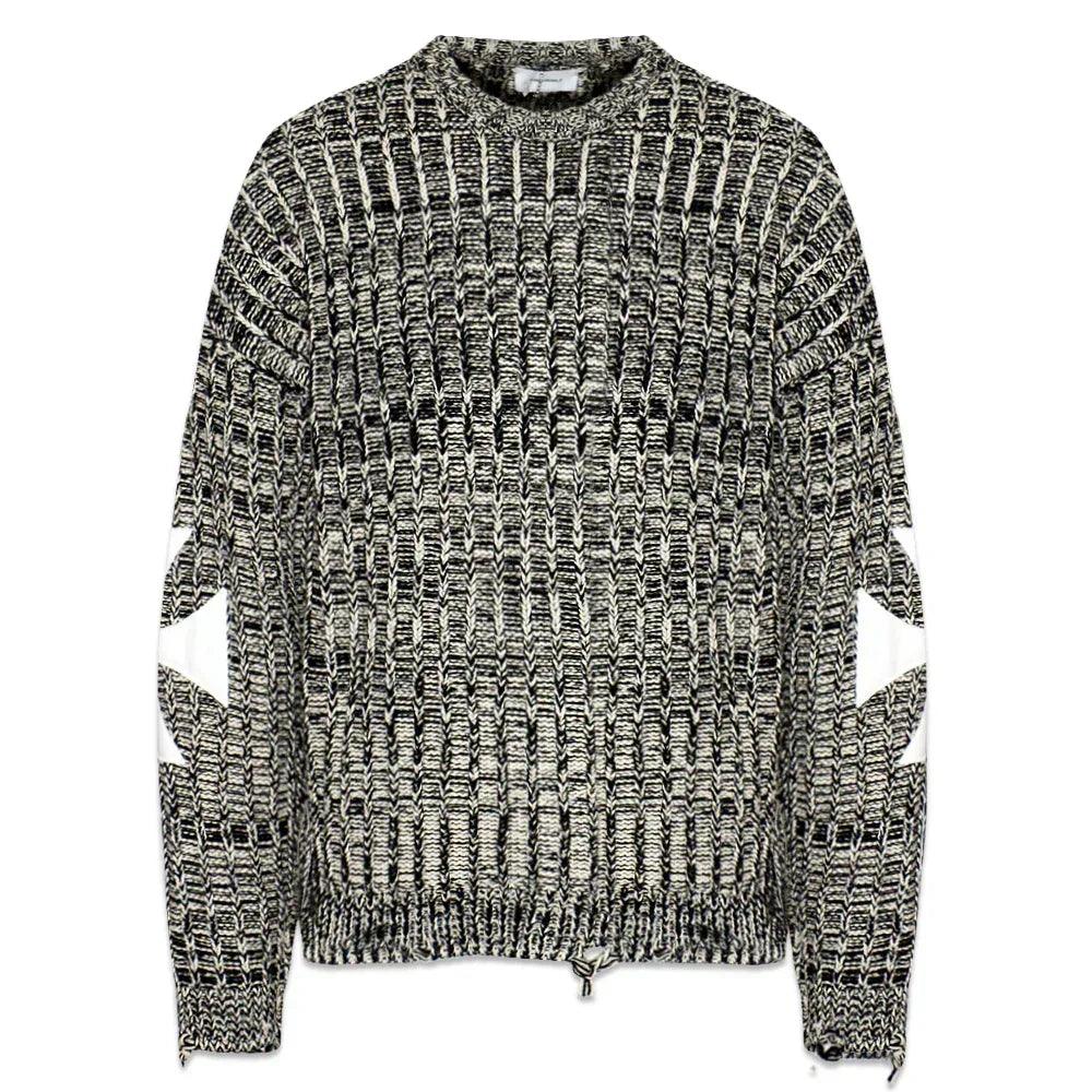 Chunky Gray Melange Cross Knit - ASKYURSELF - VENTURER