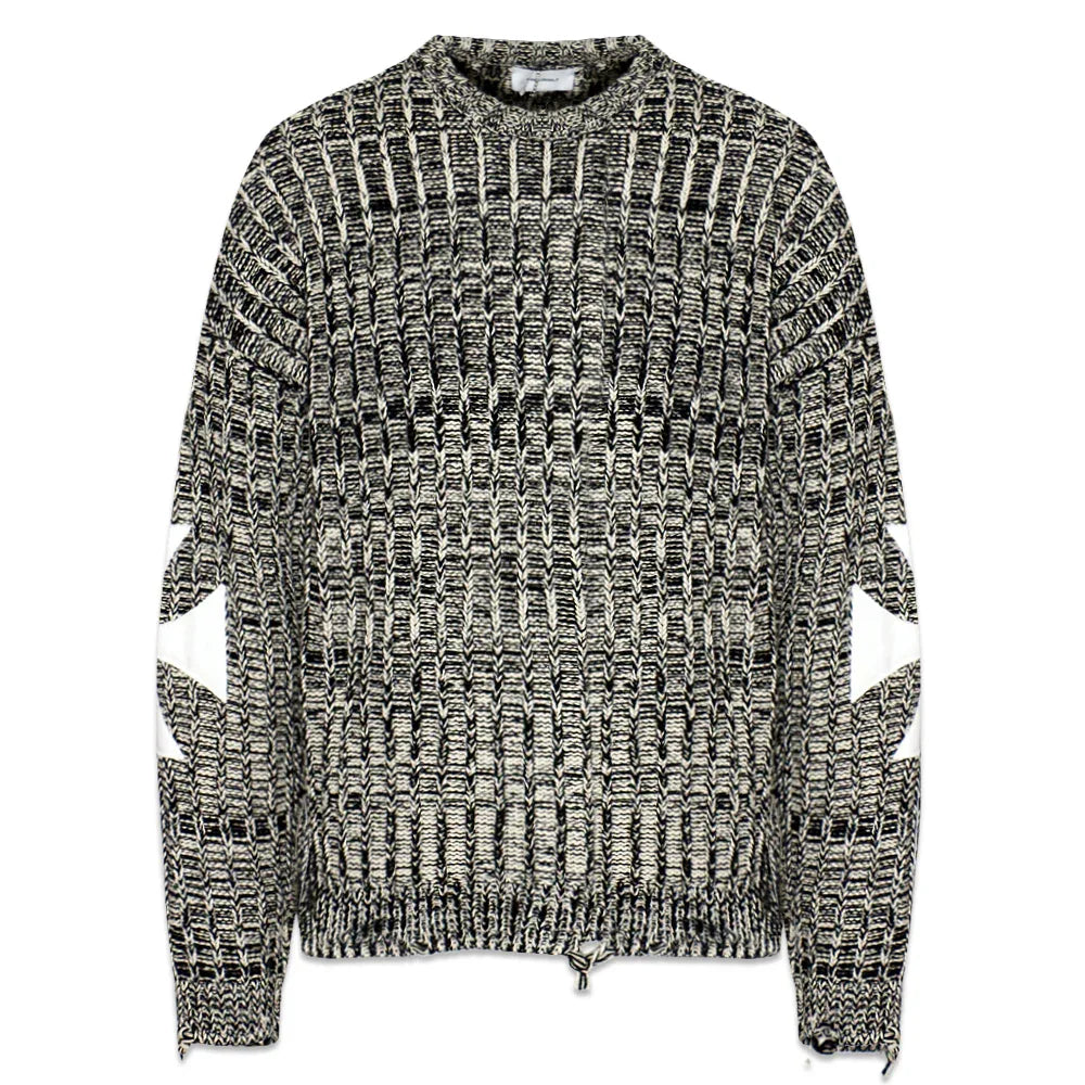Chunky Gray Melange Cross Knit - ASKYURSELF - VENTURER