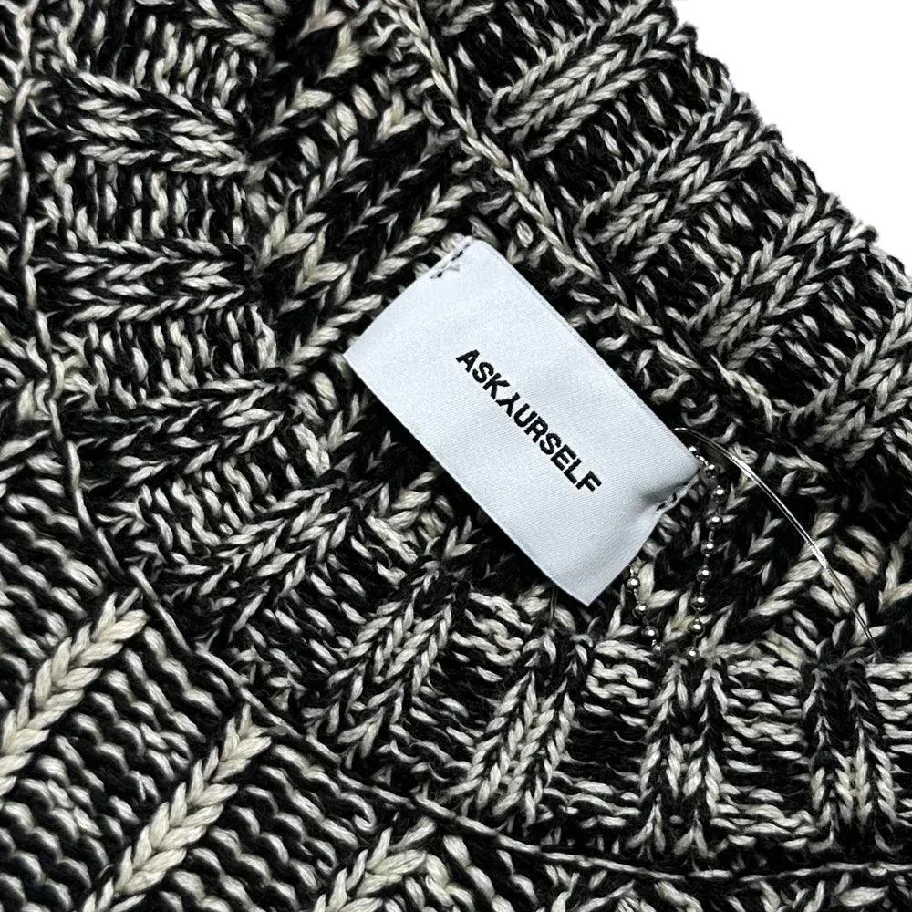 Chunky Gray Melange Cross Knit - ASKYURSELF - VENTURER