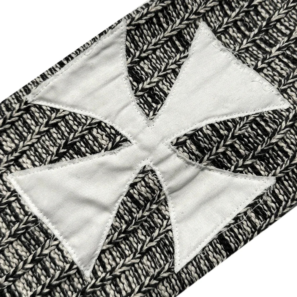 Chunky Gray Melange Cross Knit - ASKYURSELF - VENTURER