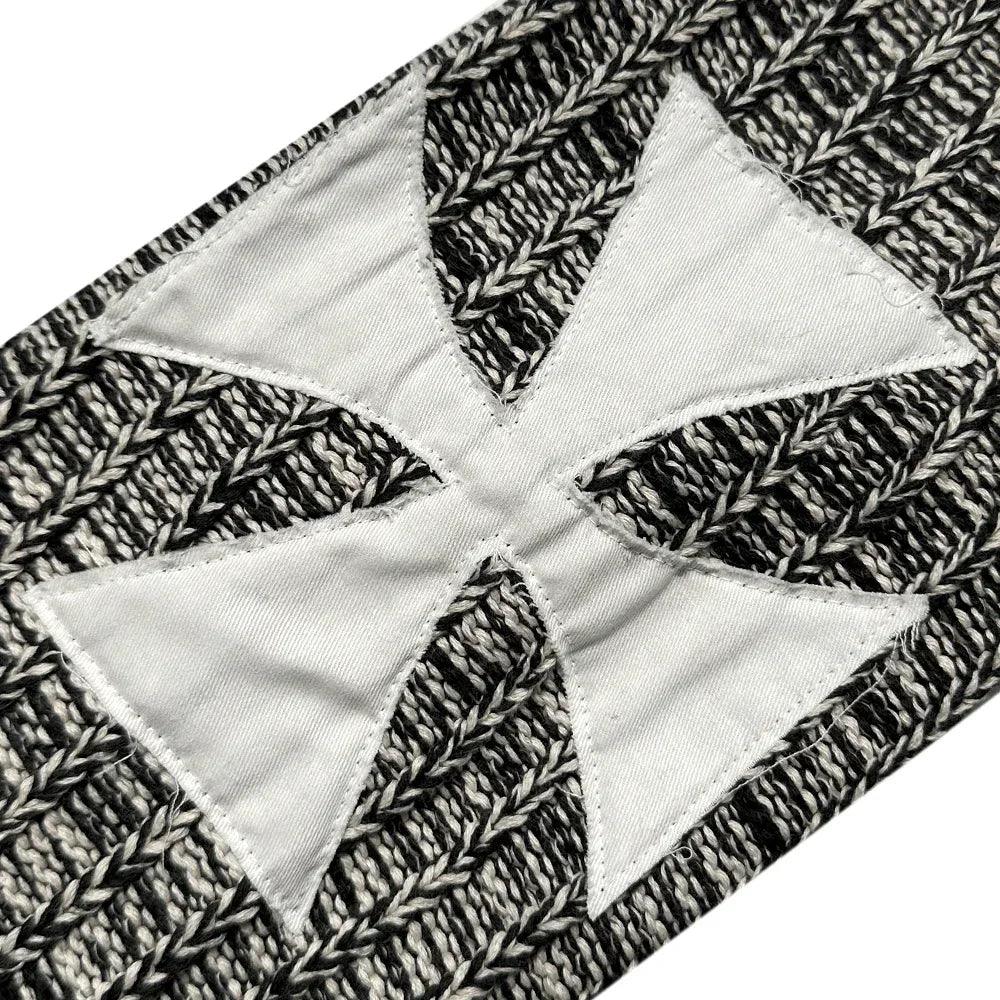 Chunky Gray Melange Cross Knit - ASKYURSELF - VENTURER