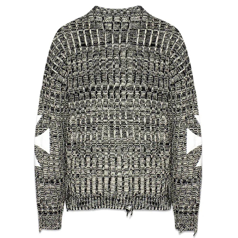 Chunky Gray Melange Cross Knit - ASKYURSELF - VENTURER