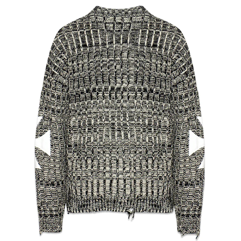 Chunky Gray Melange Cross Knit - ASKYURSELF - VENTURER
