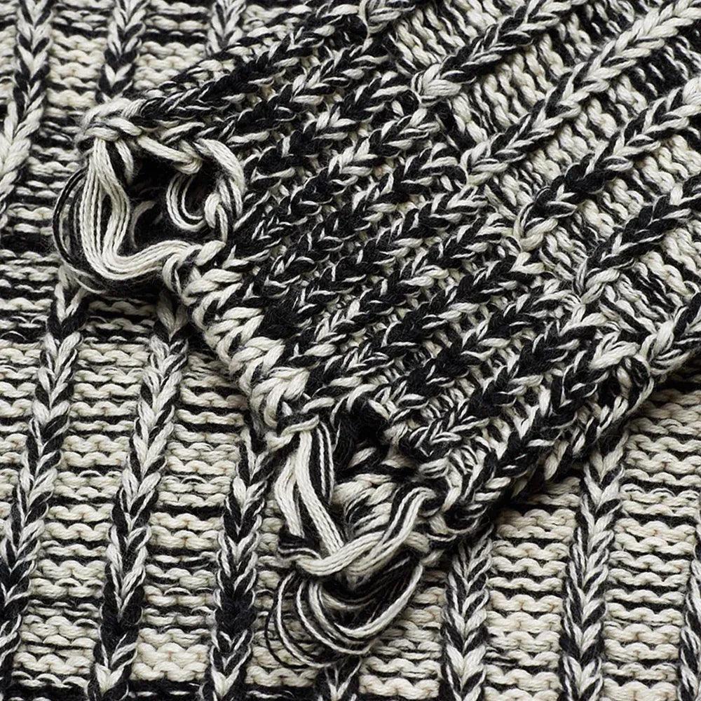 Chunky Gray Melange Cross Knit - ASKYURSELF - VENTURER