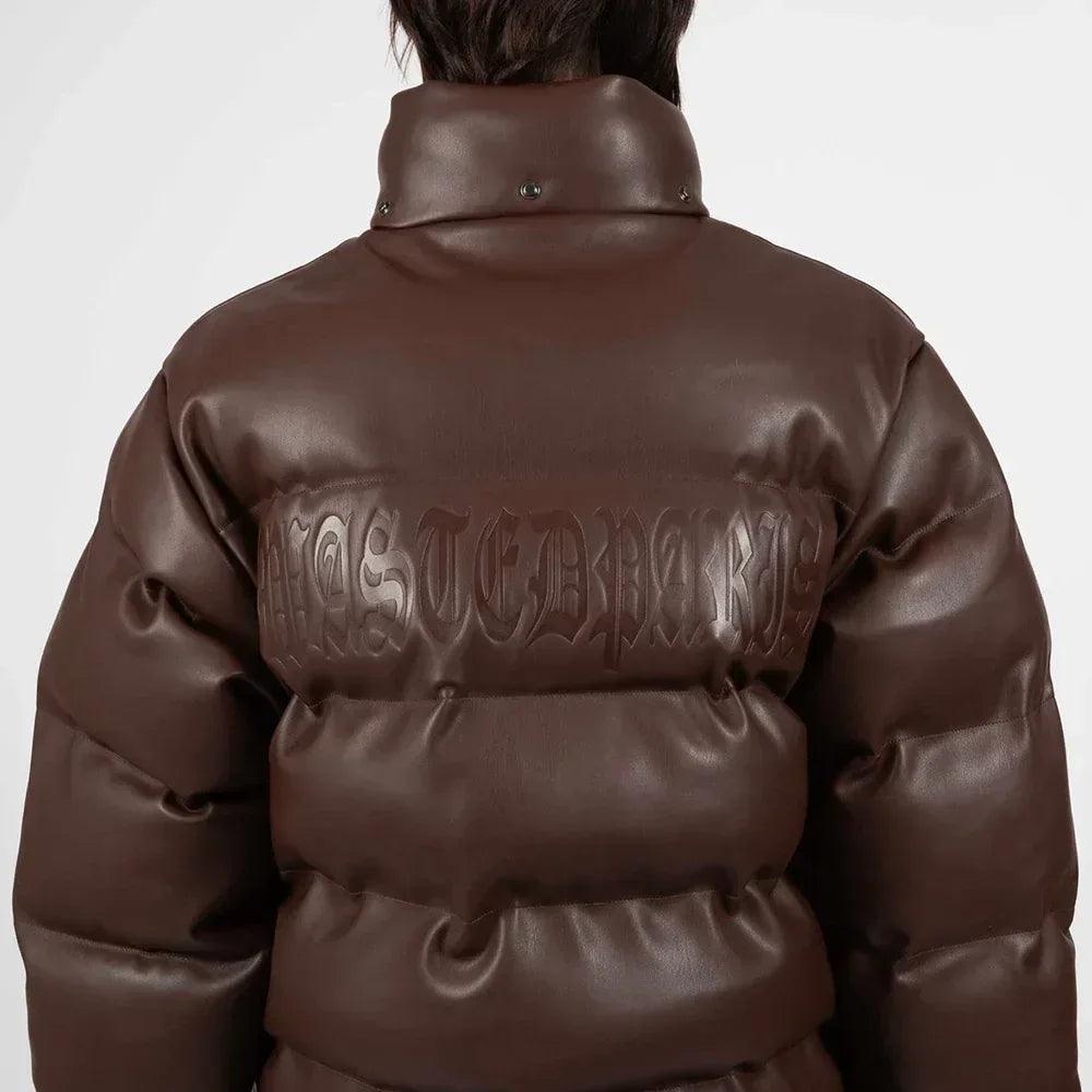 Faux Leather Hood Puffer Jacket - WASTED PARIS - VENTURER