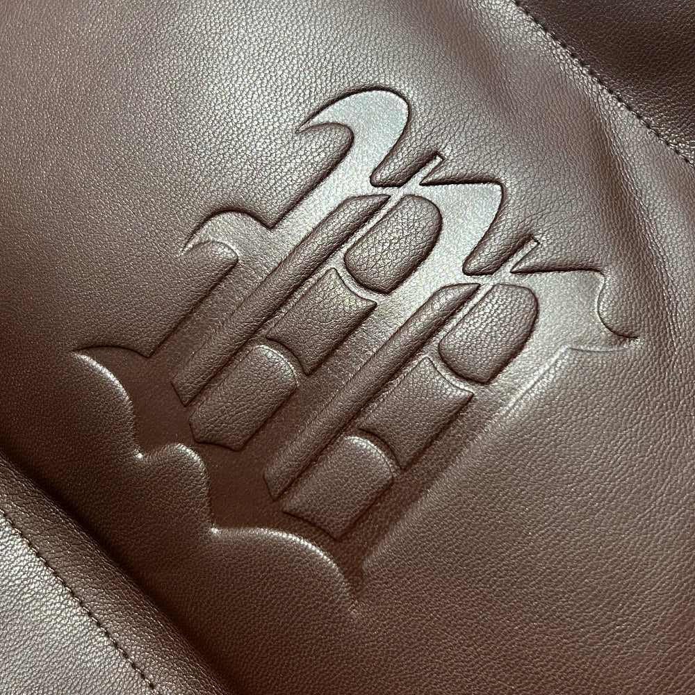 Faux Leather Hood Puffer Jacket