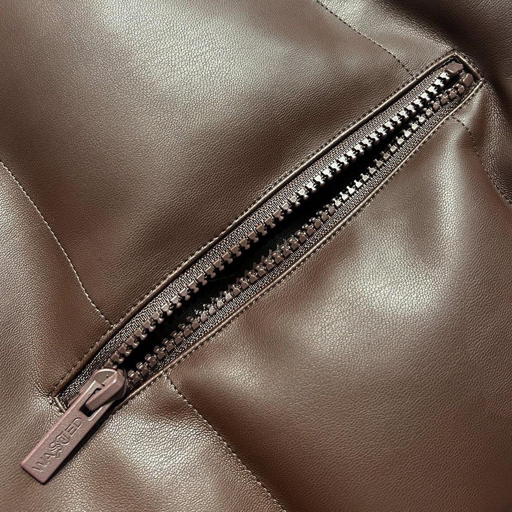 Faux Leather Hood Puffer Jacket - WASTED PARIS - VENTURER