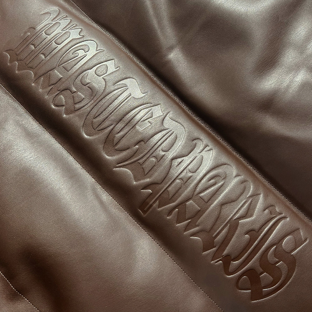 Faux Leather Hood Puffer Jacket