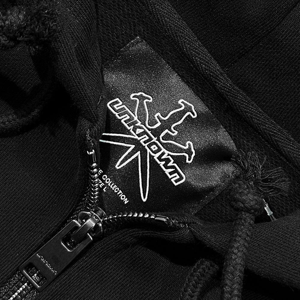 Dagger Rhinestone Zip Up Hoodie - UNKNOWN LONDON - VENTURER