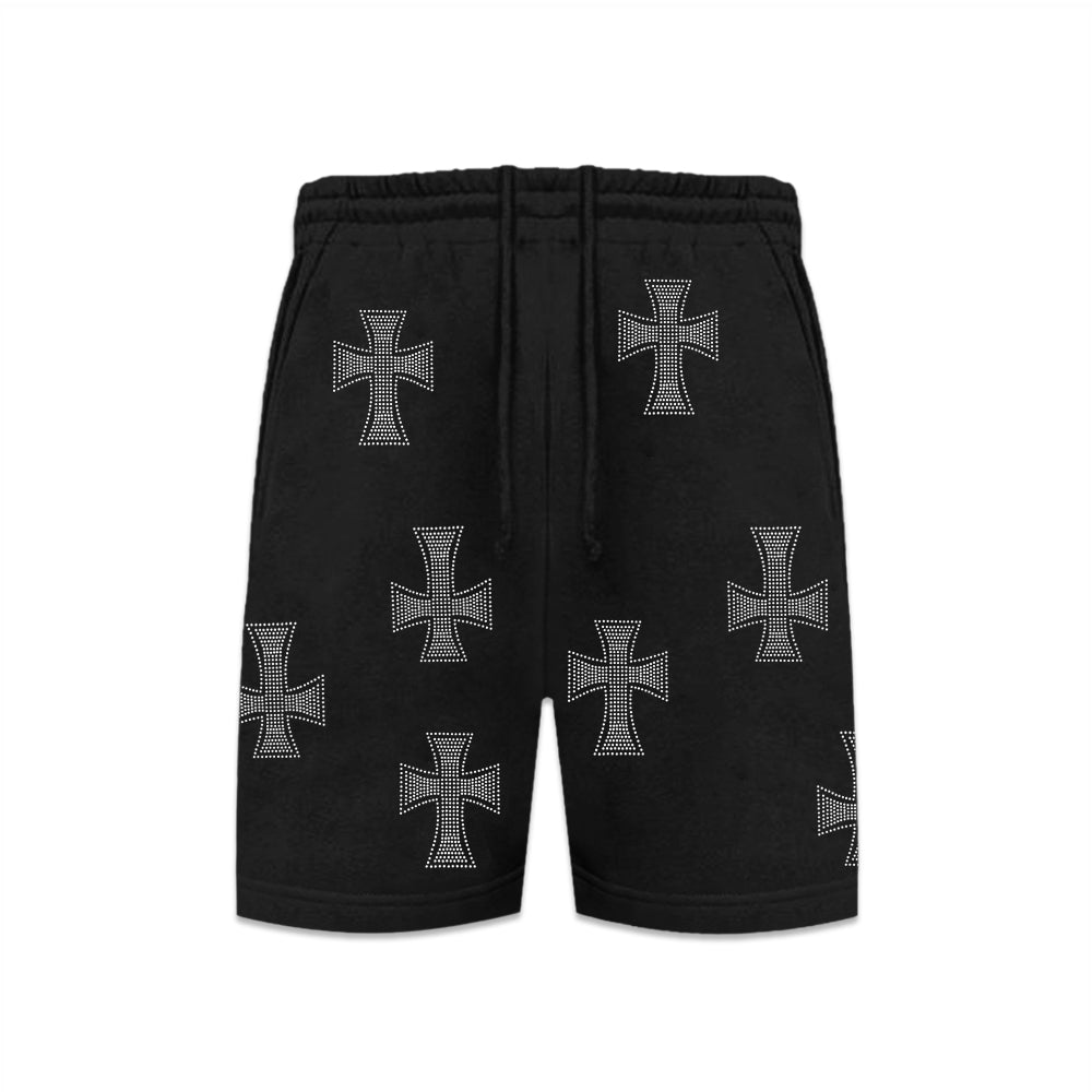 Cross Rhinestone Shorts