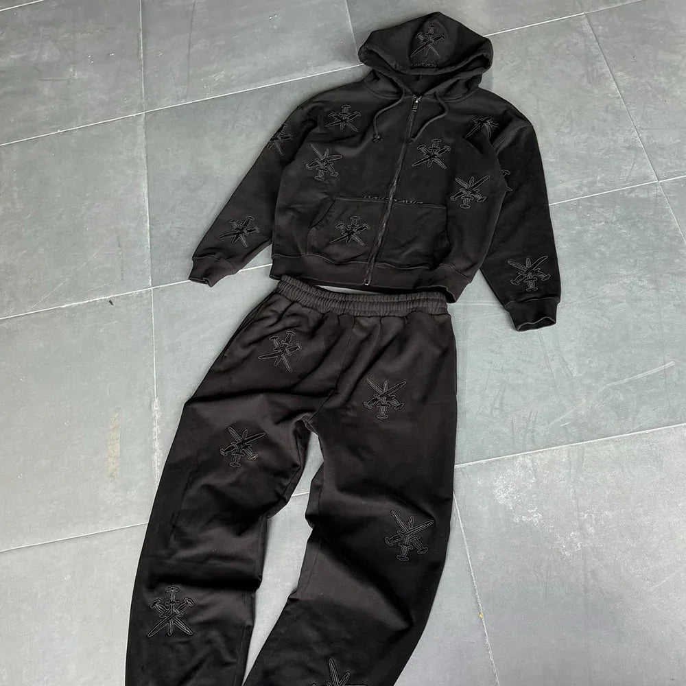 Dagger Embroidery Joggers - UNKNOWN LONDON - VENTURER