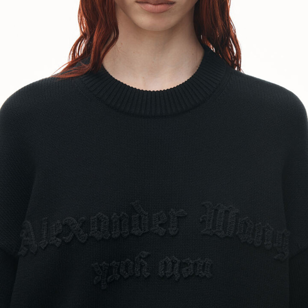 Crochet Logo Oversized Pullover