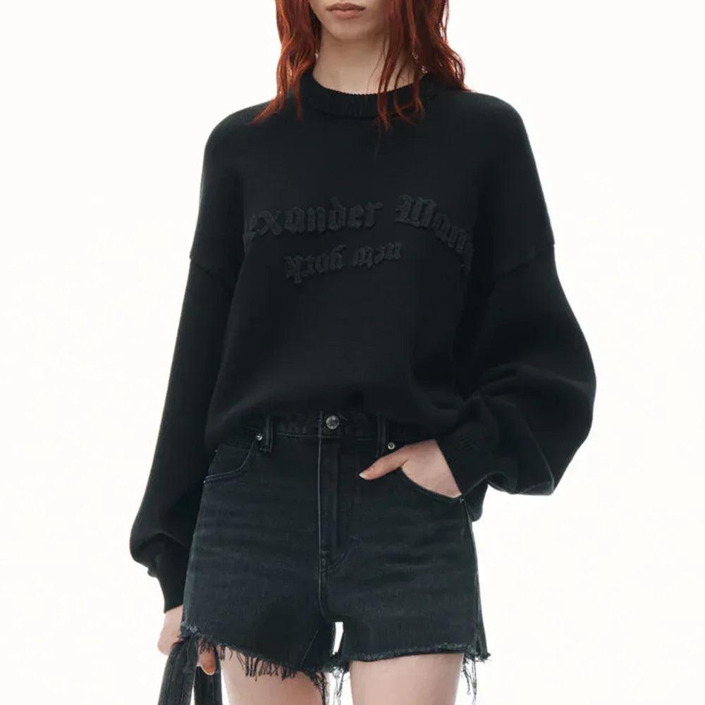 Crochet Logo Oversized Pullover - ALEXANDER WANG - VENTURER