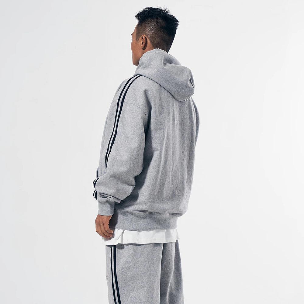 Big Chrome B Logo Track Line Zip Up Hoodie