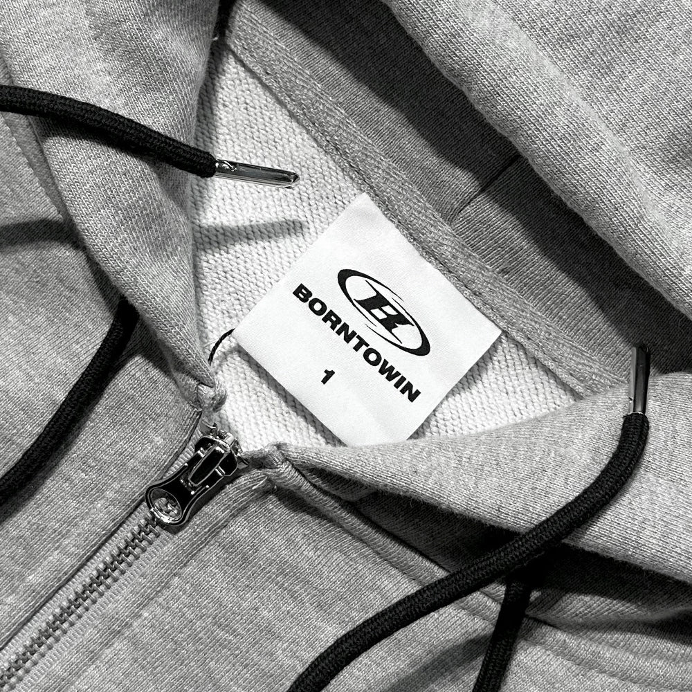Big Chrome B Logo Track Line Zip Up Hoodie