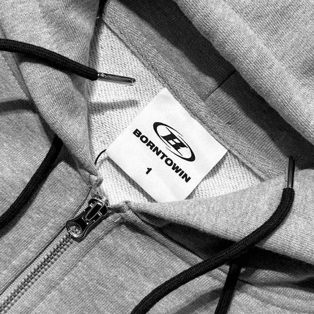 Big Chrome B Logo Track Line Zip Up Hoodie