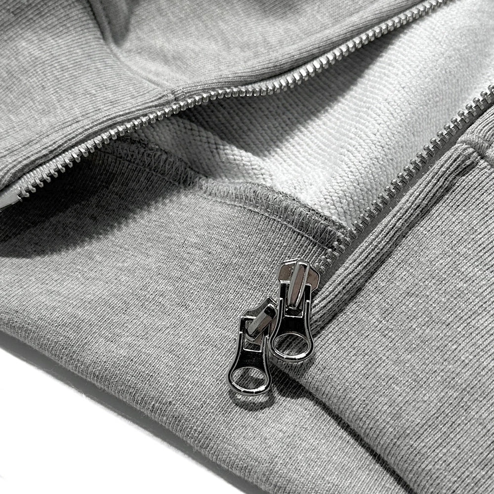 Big Chrome B Logo Track Line Zip Up Hoodie