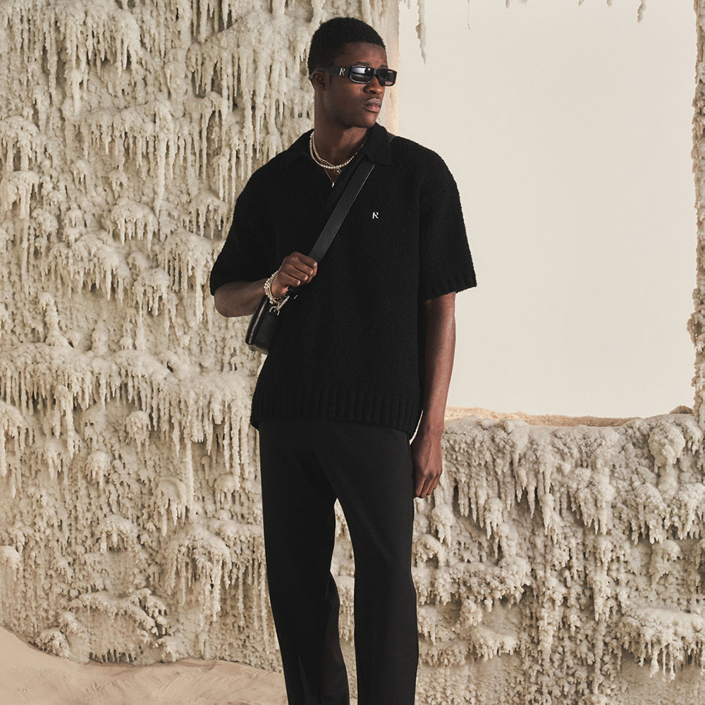 Boucle Textured Knit Polo