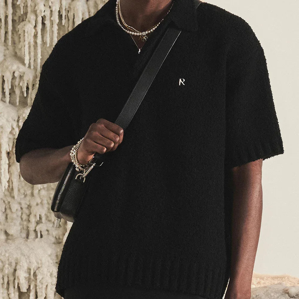 Boucle Textured Knit Polo - REPRESENT - VENTURER