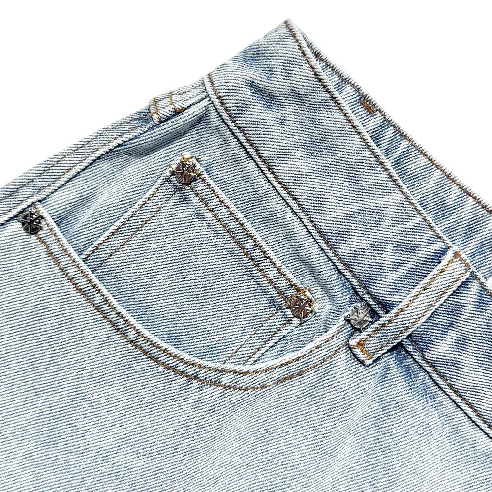Dagger Embroidery Denim Shorts - UNKNOWN LONDON - VENTURER