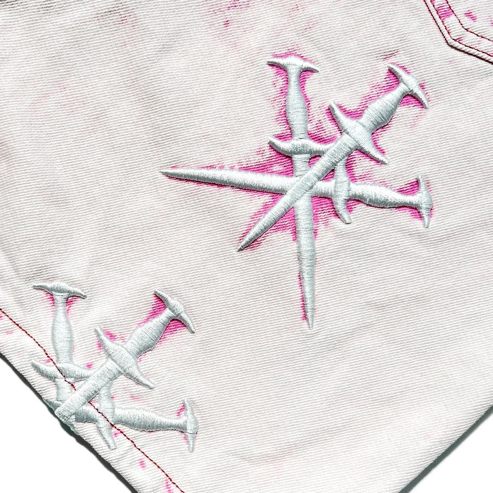 Dagger Embroidery Denim Shorts - UNKNOWN LONDON - VENTURER