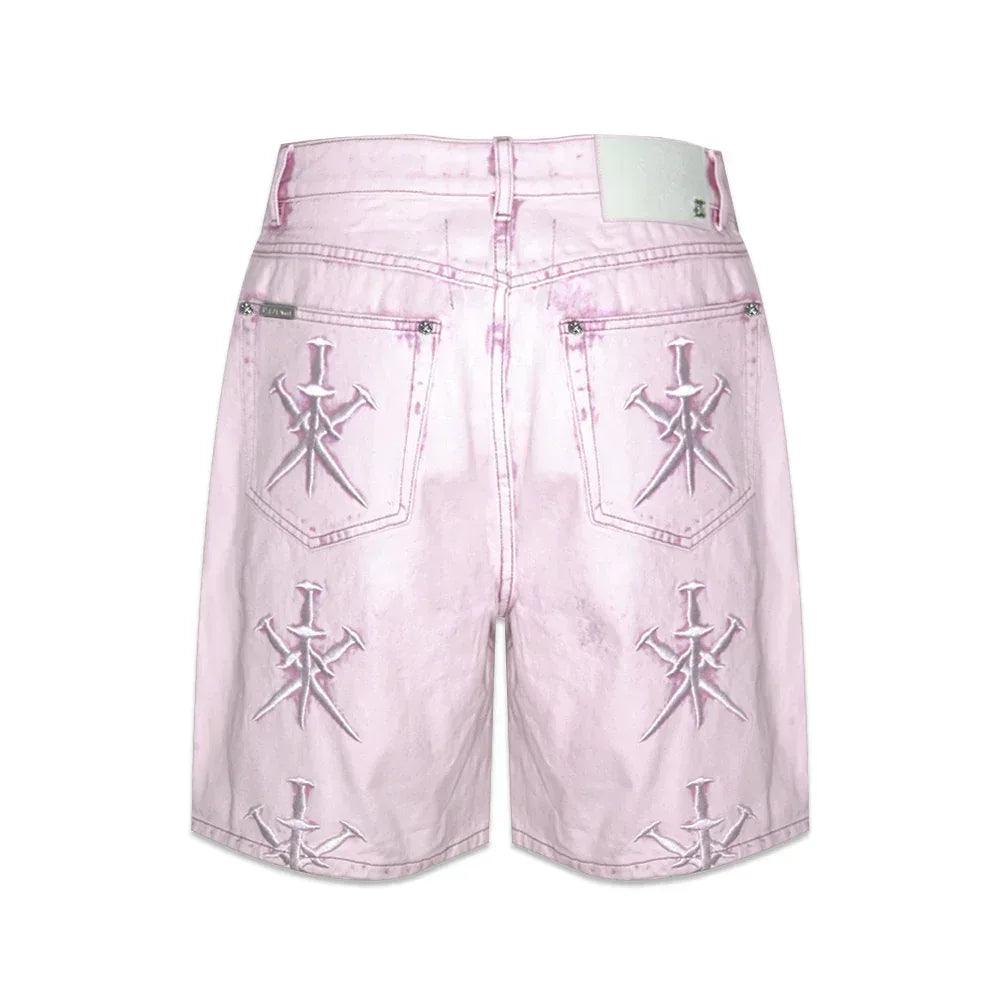 Dagger Embroidery Denim Shorts - UNKNOWN LONDON - VENTURER
