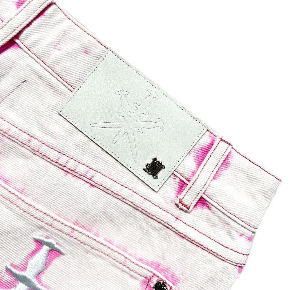 Dagger Embroidery Denim Shorts - UNKNOWN LONDON - VENTURER