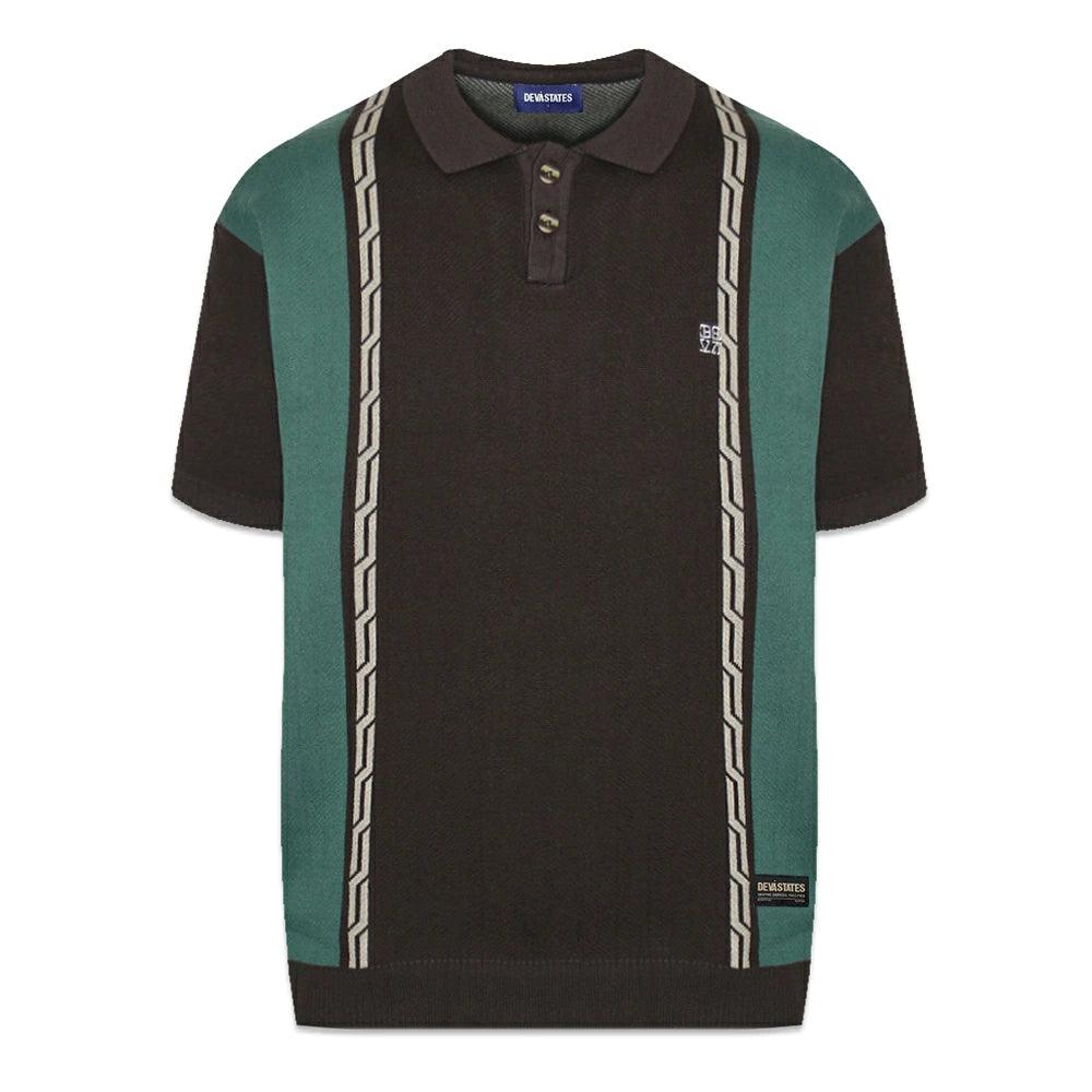 Chain Jacquard Knit Polo Shirt