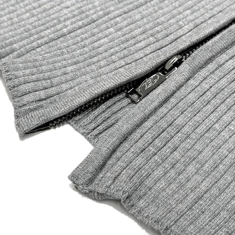 Muscle Fit Full Zip Up Knit